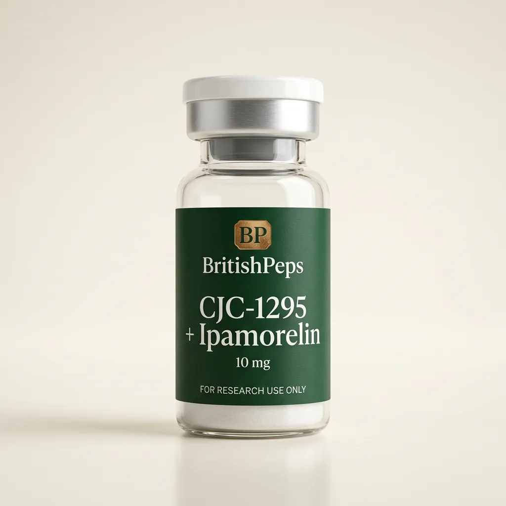 CJC-1295 + Ipamorelin 10mg research peptide vial